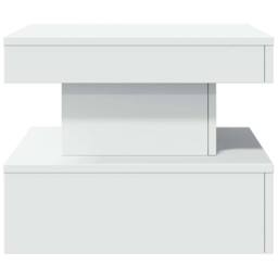 Berkfield Home Modern Coffee Table with LED Lights White 50x50x40 cm - Size: 50 x 50 x 40 cm - thumbnail 8