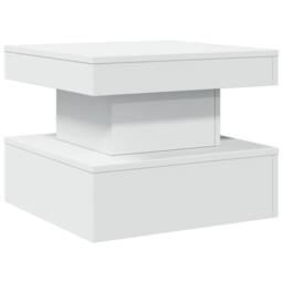 Berkfield Home Modern Coffee Table with LED Lights White 50x50x40 cm - Size: 50 x 50 x 40 cm - thumbnail 1