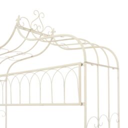 Berkfield Home Garden Bench 122 cm Iron Antique White - thumbnail 4