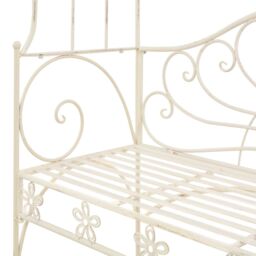 Berkfield Home Garden Bench 122 cm Iron Antique White - thumbnail 5