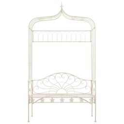 Berkfield Home Garden Bench 122 cm Iron Antique White - thumbnail 2