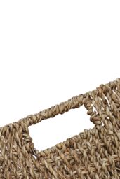 JVL Seagrass Set Of 3 Square Storage Baskets in Natural - thumbnail 3