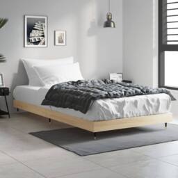 Berkfield Home Bed Frame Sonoma Oak 100x200 cm Engineered Wood in Brown - thumbnail 3
