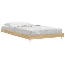 Berkfield Home Bed Frame Sonoma Oak 100x200 cm Engineered Wood in Brown - thumbnail 4