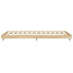 Berkfield Home Bed Frame Sonoma Oak 100x200 cm Engineered Wood in Brown - thumbnail 7