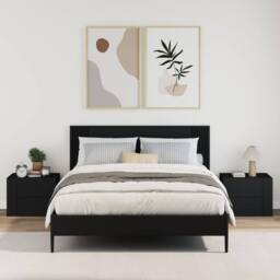 Berkfield Home Decorative Wall-mounted Bedside Cabinets 2 pcs Black 45x30x35 cm - Size: 45 x 30 x 35 cm - thumbnail 1