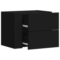Berkfield Home Decorative Wall-mounted Bedside Cabinets 2 pcs Black 45x30x35 cm - Size: 45 x 30 x 35 cm - thumbnail 8