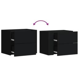 Berkfield Home Decorative Wall-mounted Bedside Cabinets 2 pcs Black 45x30x35 cm - Size: 45 x 30 x 35 cm - thumbnail 9