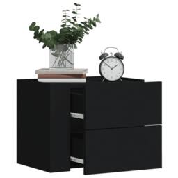 Berkfield Home Decorative Wall-mounted Bedside Cabinets 2 pcs Black 45x30x35 cm - Size: 45 x 30 x 35 cm - thumbnail 2