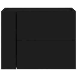 Berkfield Home Decorative Wall-mounted Bedside Cabinets 2 pcs Black 45x30x35 cm - Size: 45 x 30 x 35 cm - thumbnail 4
