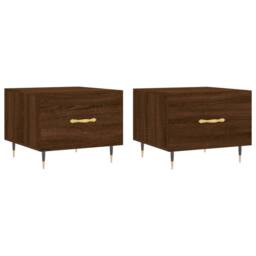 Berkfield Home Decorative Coffee Tables 2 pcs Brown Oak 50x50x40 cm Engineered Wood - Size: 50 x 50 x 40 cm - thumbnail 3