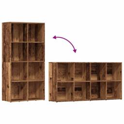 Berkfield Home Book Cabinet Old Wood 66x30x130 cm Engineered Wood in Brown - Size: 66 x 30 x 130 cm - thumbnail 8
