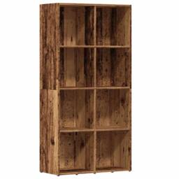 Berkfield Home Book Cabinet Old Wood 66x30x130 cm Engineered Wood in Brown - Size: 66 x 30 x 130 cm - thumbnail 1