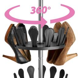 tectake 48 Pair Shoe Rack 8 Tier Shelf Organiser Storage Stand Holder in Black - thumbnail 3