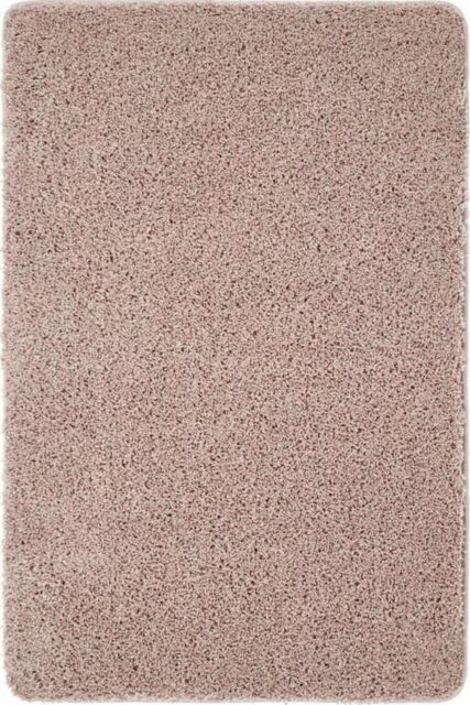 THE RUGS Washable Non Slip Shaggy Rug Soft Stain Resistant Plain in Dusty Pink - Size: 60 cm x 100 cm