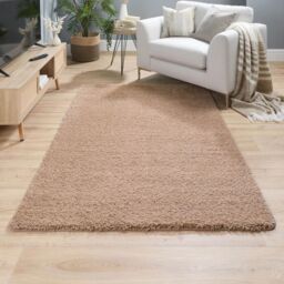 THE RUGS Washable Non Slip Shaggy Rug Soft Stain Resistant Plain in Dusty Pink - Size: 60 cm x 100 cm - thumbnail 7
