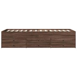 Berkfield Home Versatile Daybed with Drawers without Mattress Brown Oak 75x190 c - thumbnail 4
