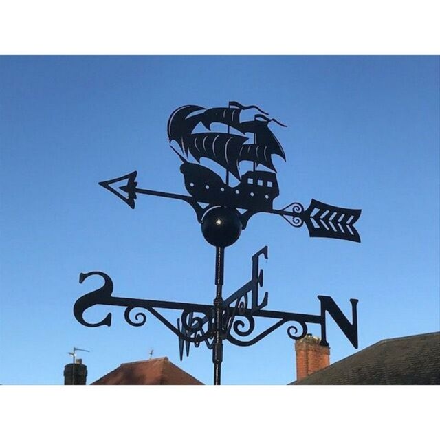 Poppyforge Galleon Weathervane - Steel - W65 x H88 cm - Powder Coated Black - image 1