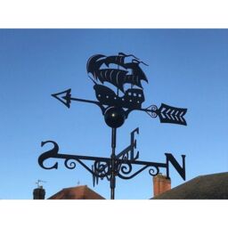 Poppyforge Galleon Weathervane - Steel - W65 x H88 cm - Powder Coated Black