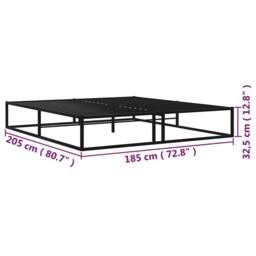 Berkfield Home Elegant Bed Frame Black Metal 180x200 cm Super King - thumbnail 7
