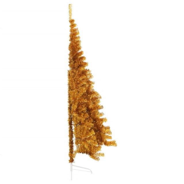 Berkfield Home Beautiful Artificial Half Christmas Tree with Stand Gold 240 cm PET - image 1