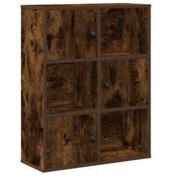Berkfield Home Bookcase Smoked Oak 60x24x76.5 cm Engineered Wood in Brown - thumbnail 2