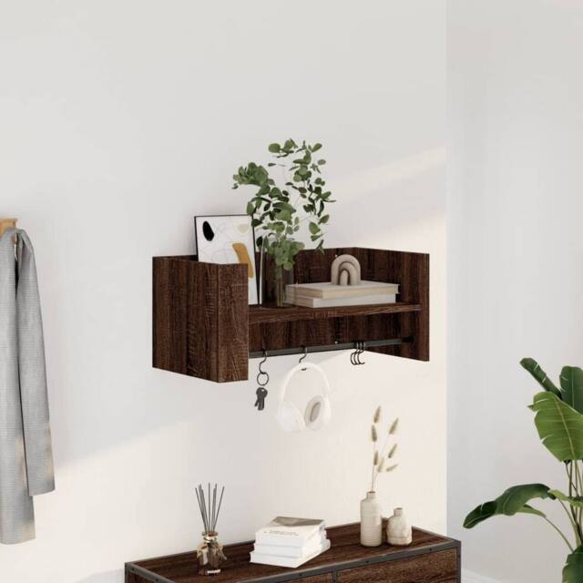 Berkfield Home Wall Shelf Brown Oak 70.5x35x30.5 cm Engineered Wood - image 1