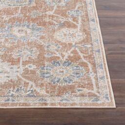 Livabliss Lilian-Washable Brown Blue Vintage Traditional Boho Living Dining Rug in Burnt Orange - Size: 200 cm x 275 cm - thumbnail 5