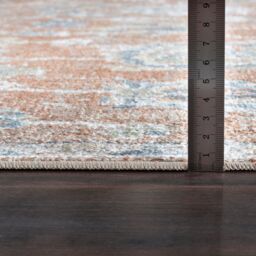 Livabliss Lilian-Washable Brown Blue Vintage Traditional Boho Living Dining Rug in Burnt Orange - Size: 200 cm x 275 cm - thumbnail 9