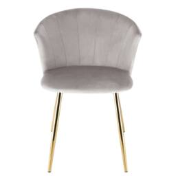 Genesis Ella Velvet Accent Chair Curved Back Upholstered Modern Chair in Taupe - Size: 1 Seater - thumbnail 4