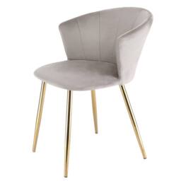 Genesis Ella Velvet Accent Chair Curved Back Upholstered Modern Chair in Taupe - Size: 1 Seater - thumbnail 1