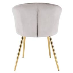 Genesis Ella Velvet Accent Chair Curved Back Upholstered Modern Chair in Taupe - Size: 1 Seater - thumbnail 6
