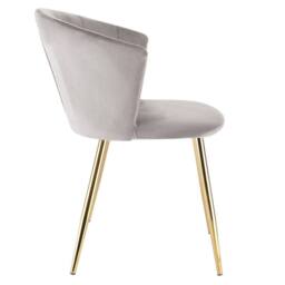 Genesis Ella Velvet Accent Chair Curved Back Upholstered Modern Chair in Taupe - Size: 1 Seater - thumbnail 5