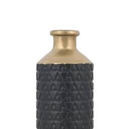 Wyld and Coco Black Stoneware Table Vase with Gold Neck 39cm - thumbnail 5