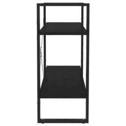 Berkfield Home 2-Tier Book Cabinet Black 80x30x70 cm Solid Pine Wood - Size: 80 x 30 x 70 cm - thumbnail 6