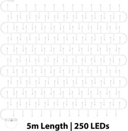 Xmas Haus Cluster Lights White Rubber IP65 5m /250 LED Cool White - thumbnail 2