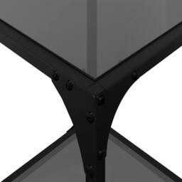 Berkfield Home Coffee Tables with Black Glass Top 2 pcs 30x30x40 cm Steel - Size: 30 x 30 x 40 cm - thumbnail 8