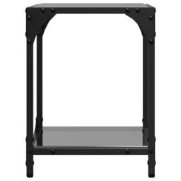 Berkfield Home Coffee Tables with Black Glass Top 2 pcs 30x30x40 cm Steel - Size: 30 x 30 x 40 cm - thumbnail 4