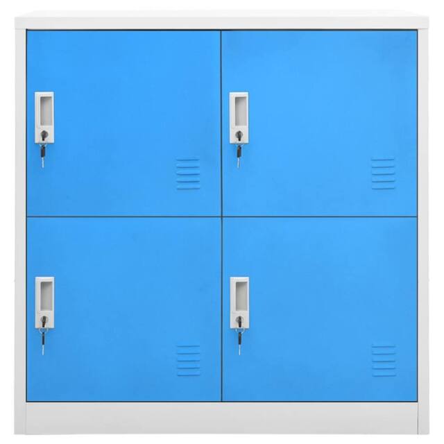 Berkfield Home Locker Cabinets 5 pcs Light Grey & Blue 90x45x92.5 cm Steel - image 1