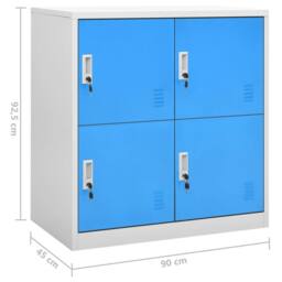 Berkfield Home Locker Cabinets 5 pcs Light Grey & Blue 90x45x92.5 cm Steel - thumbnail 8