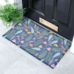 Artsy Mats Blue Leaves Indoor Outdoor Doormat (70 x 40cm) - Size: 40 cm x 70 cm - thumbnail 2