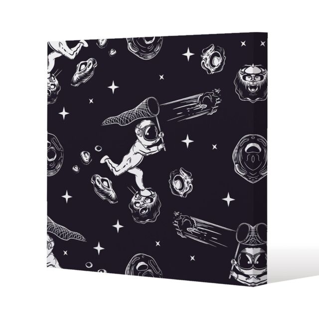 Benjamin Tate Design Astronaut catches a comet (Canvas Print) / 101 x 101 x 4cm in Natural - Size: 101 x 101 x 4 cm - image 1