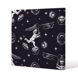 Benjamin Tate Design Astronaut catches a comet (Canvas Print) / 101 x 101 x 4cm in Natural - Size: 101 x 101 x 4 cm - thumbnail 1