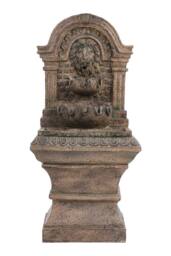 H&O Direct Lion Head Garden Decor Solar-Powered Water Fountain in Natural - thumbnail 3