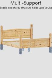 HD Designs Corona King Size Bed High Foot End Bedroom Furniture in Natural - thumbnail 6