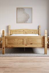 HD Designs Corona King Size Bed High Foot End Bedroom Furniture in Natural - thumbnail 2