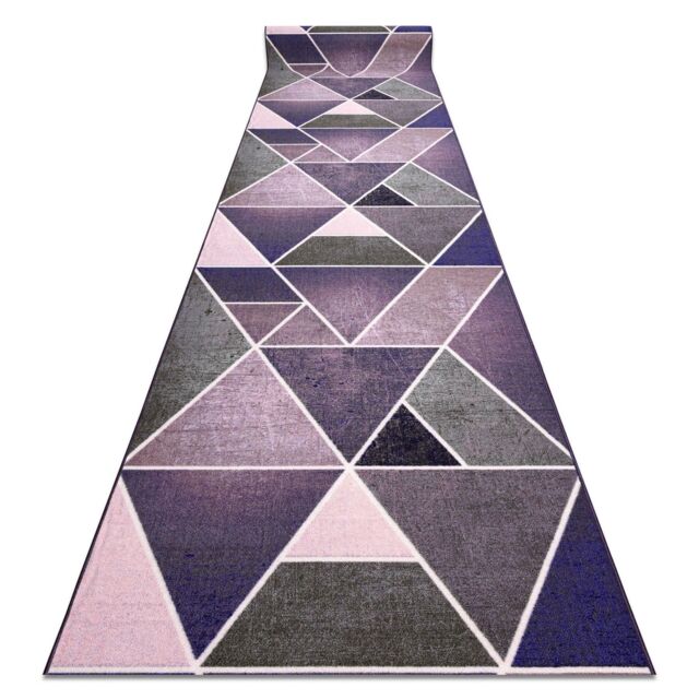RugsX Anti-Slip Triangles Runner in Purple - Size: 120 cm x 380 cm - image 1
