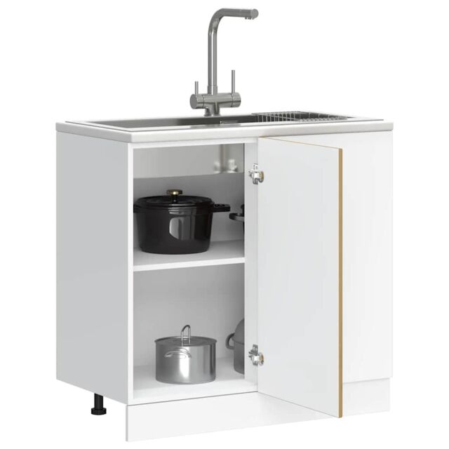Berkfield Home Sink Base Cabinet Artisan Oak Engineered Wood in Brown - image 1