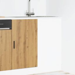 Berkfield Home Sink Base Cabinet Artisan Oak Engineered Wood in Brown - thumbnail 3