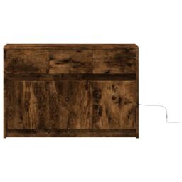 Berkfield Home TV Cabinet with LED Smoked Oak 91x34x61 cm Engineered Wood in Brown - Size: 91 x 34 x 61 cm - thumbnail 6
